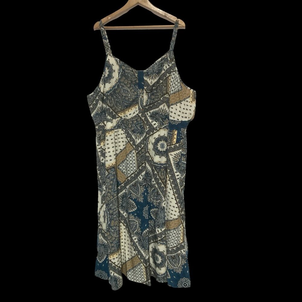 Blue/Cream Boho Print Sundress